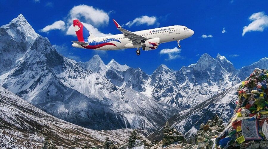 Everest-mountain-flight; Mountain-sightseeing; Air-carrier-to-see-everest