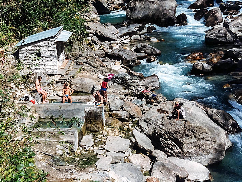 Jhinu Danda Hot Springs, a natural attraction near Ghandruk, Nepal