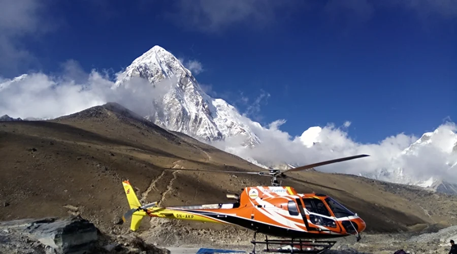 View from the Annapurna Base camp Heli tour