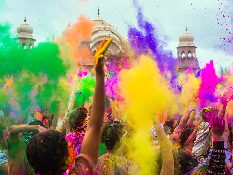 colourful view of holi